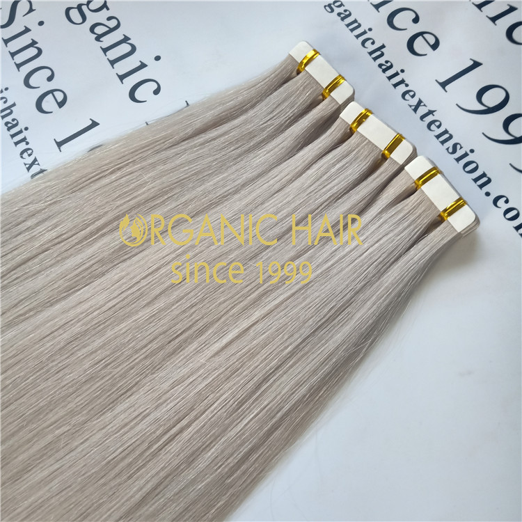 Popular color-ash blonde  remy human tape in hair extension A77